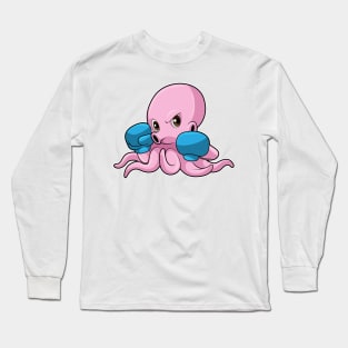 Octopus as Boxer with Boxing gloves Long Sleeve T-Shirt